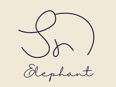 Elephant animal art design elephant logo