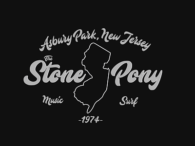The Stone Pony beach design logo tshirt