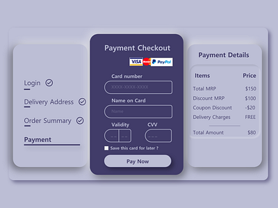 Daily UI :: 002 Credit Card Page adobexd daily 100 challenge daily ui dailyui dailyui002 dailyuichallenge design
