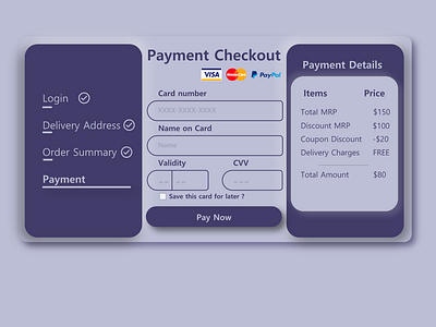 Daily UI :: 002 Credit Card Page