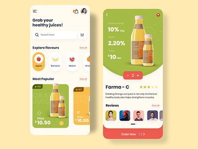 Juice App design app design clean design ios minimal modern products trend ui uiux userinterface