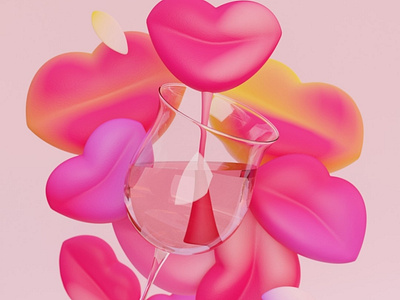 Rose 3d 3d art 3d illustration 3d modeling 3dart blender3d design digital art illustration wine