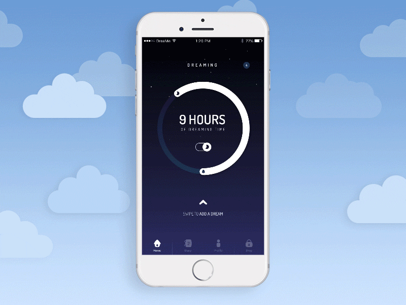 DreaMe App - Day/Night Animation animation app day dream graphic ios iphone motion night ui ux