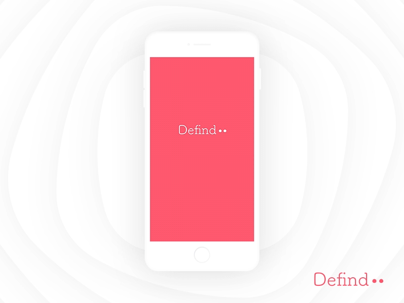 Introducing "Defind" - the word finder app app character clean defind minimalist motion ui