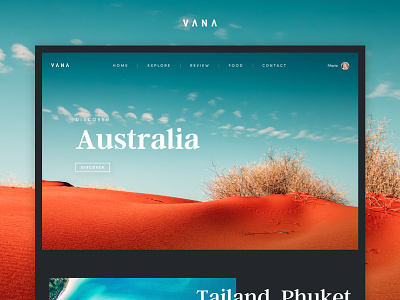 Vana - Travel Blog [Design Concept #3] blog concept dark travel ui website