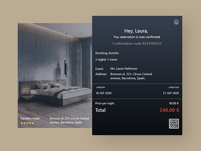 Daily UI challenge #017 adobe adobexd branding daily 100 challenge daily ui dailyui dailyuichallenge design email design email receipt hotel booking hotel branding ui uidesign ux ux ui ux design uxdesign uxui web