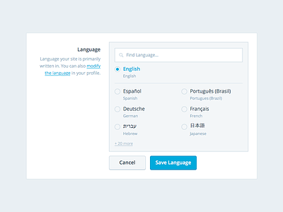 Language form settings