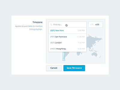 Timezone form settings timezone