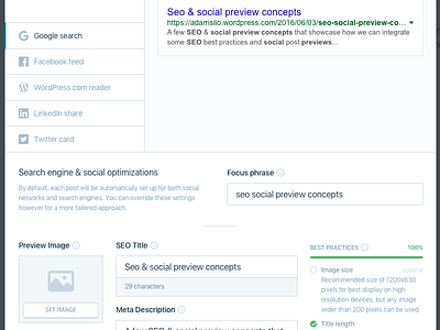 Seo social optimizations modal preview seo social ui