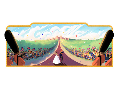 Google Doodle: The Royal Wedding 2018 brand identity branding colour editorial illustration illustration illustrator indian tech