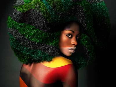 Human and nature african woman art artwork body art creative design girl graphic graphicdesign graphicdesigner hair illustration photoshop picture texture woman