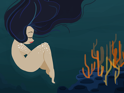 nimue:: two digital painting drawing illustration sea underwater woman