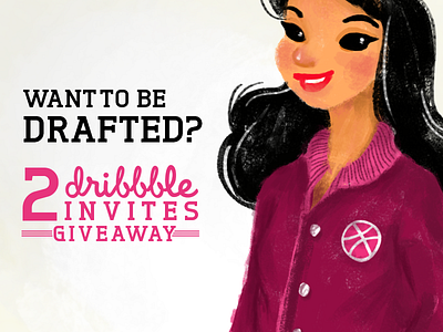 Dribbble invites up for grabs! dribbble girl giveaway invitation invitations invite invites varsity jacket