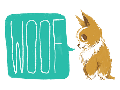 Woof! cartoon character design dog illustration