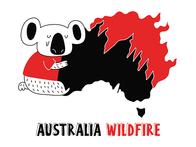 Australia Wildfire Campaign: Koala australia bushfires australia fire australia megafire australia wildfire illustration illustration art koala