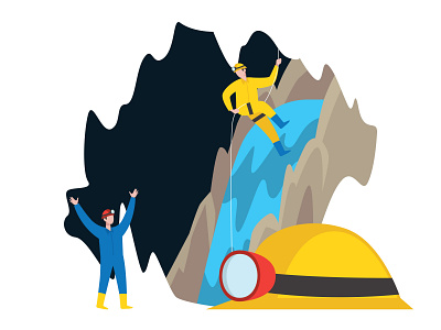 Caving Illustration