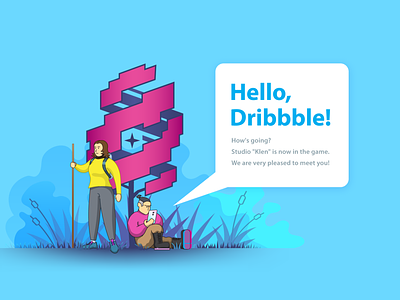 Hello, Dribbble! branding design hello dribbble hellodribbble illustration illustrator minimalistic simplistic vector vector art vector illustration