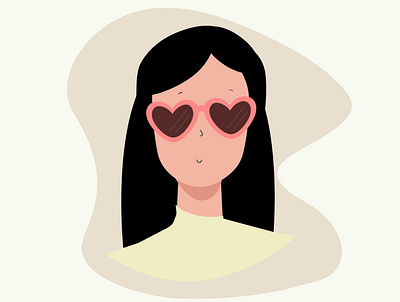 girl sunglasses illustration design flat illustration illustrator minimal vector web