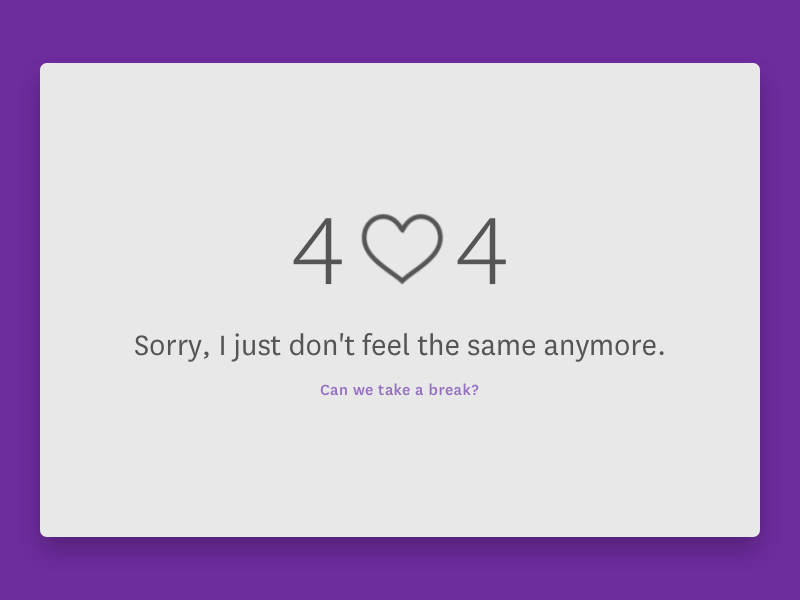 404 page 404 page animation broken heart error material ui web
