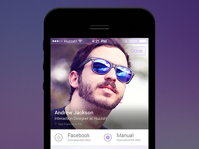 Huzzah Profiles app dating facebook huzzah ios ios7 match making profiles purple