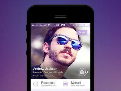 Huzzah Profiles app dating facebook huzzah ios ios7 match making profiles purple