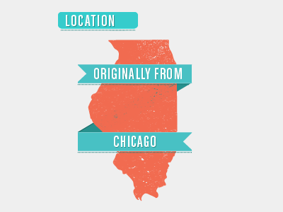 Originally about me chicago illinois map portfolio ribbon