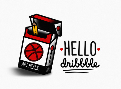 Hello Dribbble! animated art design flat illustration tattoo art tattoo design tattoos vector