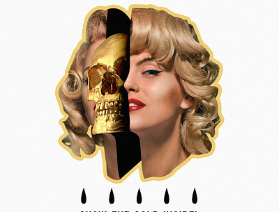 Sliced Girl - Golden Skull - Brand Design art brand design branding design golden montage photoshop photoshop art skull skull art tattoo art