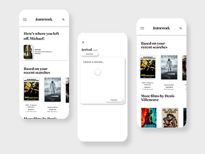 Framework - Movie Review App animation branding design icon illustration logo motion design typography ui vector