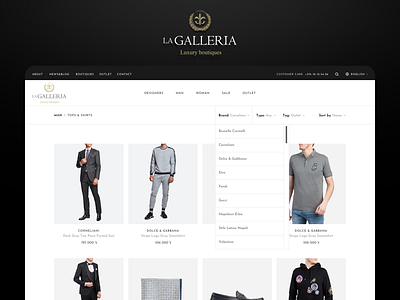 LaGalleria boutique clean luxury sketch ui ux web