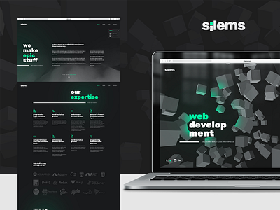 Silems clean design development logo minimal sketch ui ux vector web