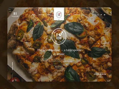 12 Pieces Pizzeria clean fast food fastfood food minimal pizza pizzeria sketch ui ux web website