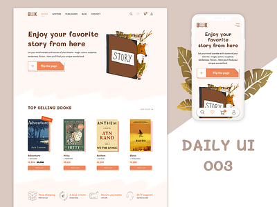 daily UI - 003 - LandingPage bookstore dailyui dailyui 003 dailyuichallenge landingpage librarywebsite ui uidesign webdesign