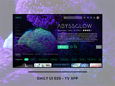 dailyUI - 025 - TV App app daily 100 challenge dailyui dailyuichallenge tv app ui uidesign
