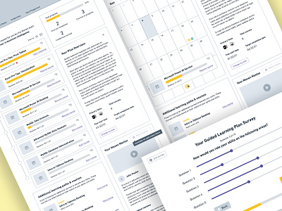 Wireframes for E-Learning Onboarding Survey education elearning quiz software survey ui ux web app web design wireframes