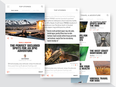 Lifestyle Blog - Mobile Design adventure app blog iphone lifestyle mobile outdoors travel ui