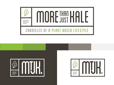 Logo Concept for Vegetarian Blog - More Than Just Kale blog concept green hipster identity logo plants vegetarian