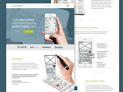 Prototyping Tool - Landing Page concept landing page mobile prototype responsive ui ux wireframe