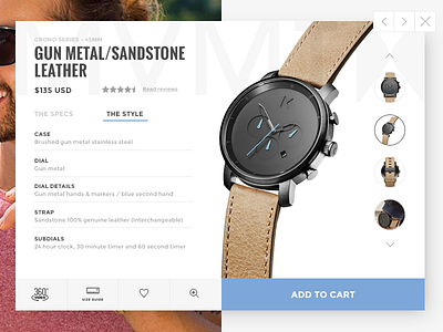 Product Card UI - Experiment ecommerce mens fashion mvmt product card quick view shopping ui watch