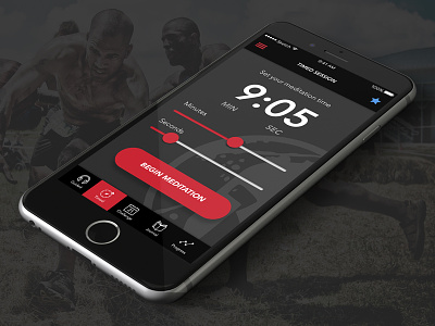 Spartan Race Meditation Challenge - iOS App dark theme spartan ios meditation mobile set time timer