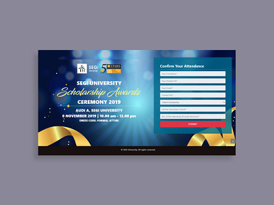 Attendance Form for Awards Ceremony branding design front end ui web developer website