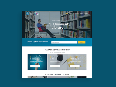 Higher Education Institution Library branding design front end ui web developer website wordpress