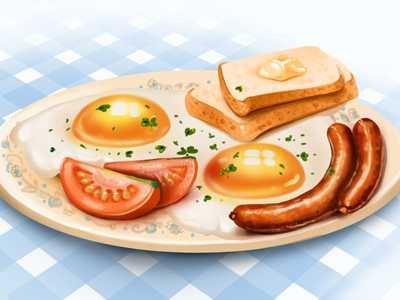 Breakfast illustration madoyster meal