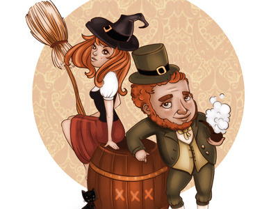 Redheads illustration leprechaun madoyster witch