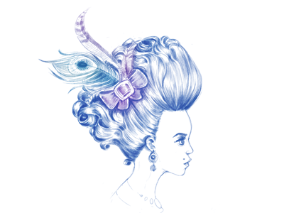 Antoinette girl hair illustration madoyster