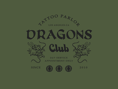 Dragons club apparel design art artwork artworkforsale badge design branding clothing design design illustration typography