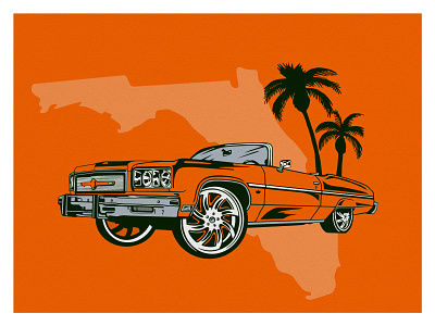 Florida Donk branding car design drawing florida graphic illustration