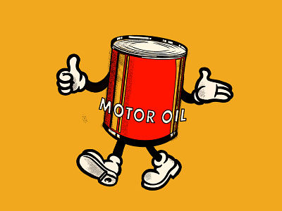 Mr. Motor Oil badge branding can car design garage graphic identity illustration lockup logo mascot motor oil racing
