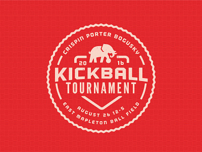 2016 CPB Kickball Tournament badge crest kickball logo