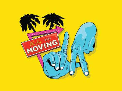 We Are Moving to Los Angeles branding california graphic hands illustration la lockup los angeles type